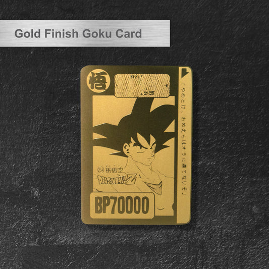 Son Goku Dragon Ball Z Special Edition Gold Finish Stainless Steel Card | 1991 V Jump Promo Card Replica