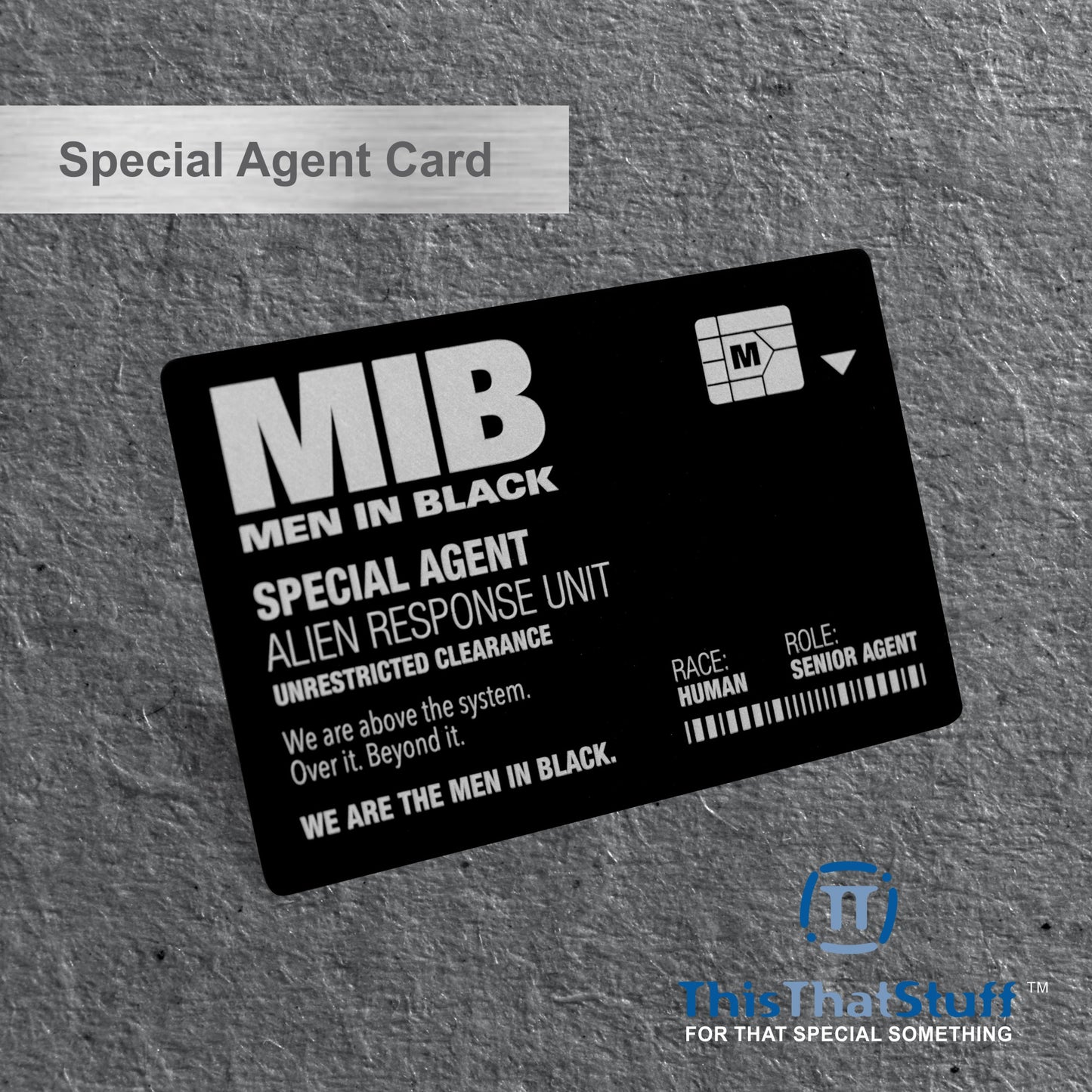 Custom Engraved MIB Special Agent Access Card | AluMax Credit Card Size | From Men in Black
