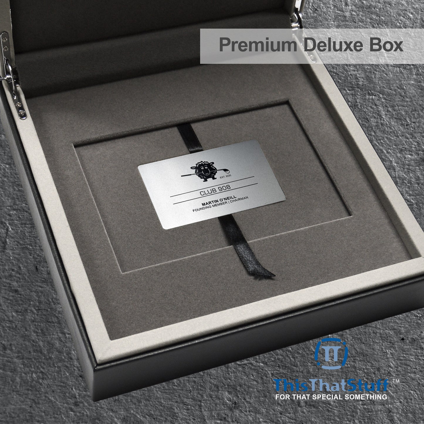 PREMIUM Deluxe Leather Box Card Holder - Magnetic Cover - Luxurious Velvet Interior with Sleeve - Holds Credit Card and Gift Size Cards