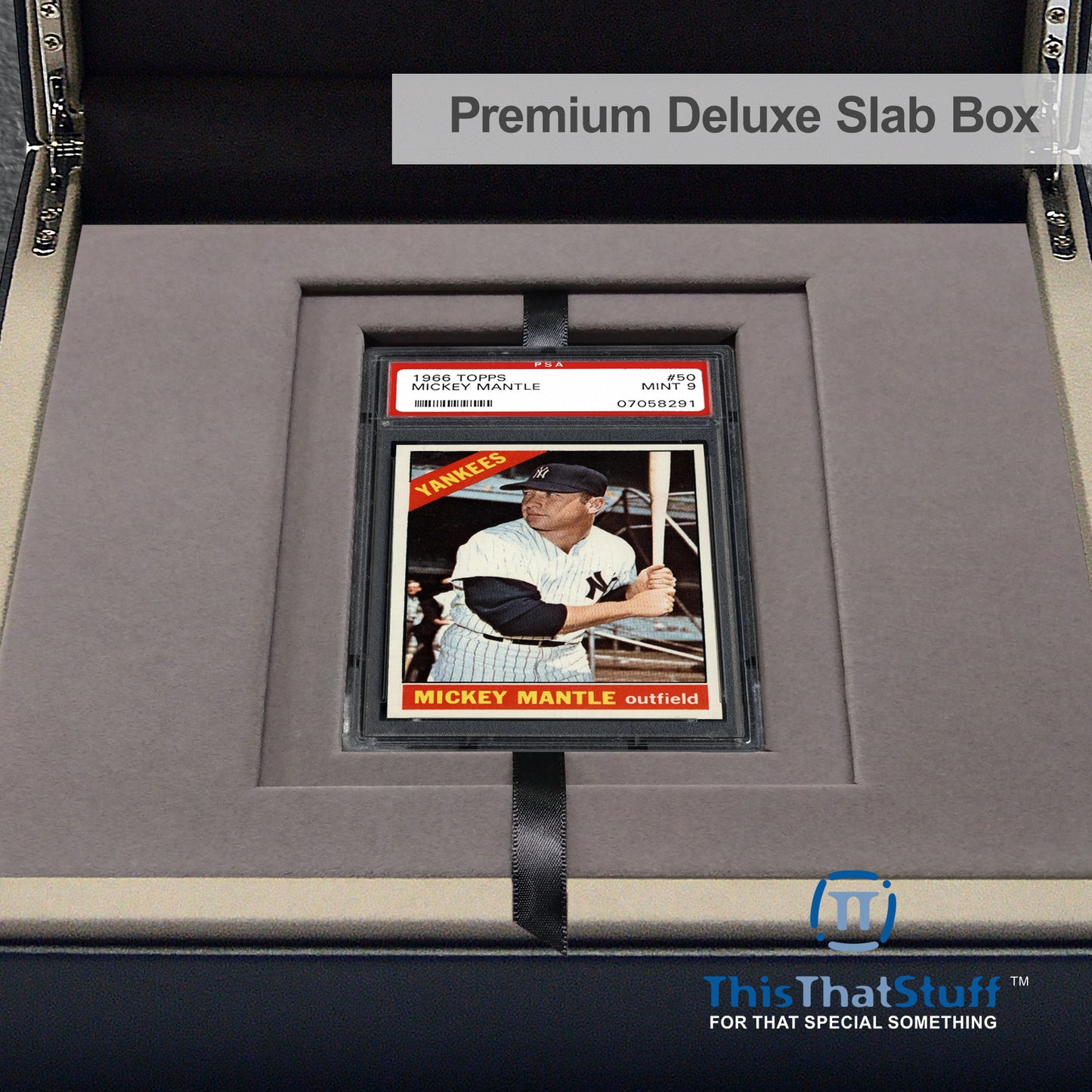 PREMIUM Deluxe PSA Graded Slab Box Card Holder - Magnetic Cover - Luxurious Velour Interior with Sleeve - Holds Graded Collector's Cards