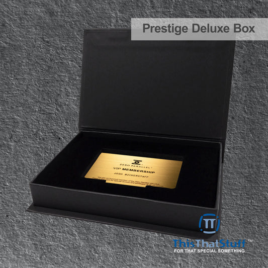 PRESTIGE Deluxe Magnetic Card Holder Box – Custom Printed Card Box with Exquisite Matte Laminated Sleeve and Velvet Interior