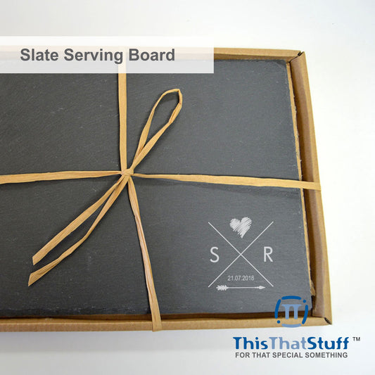 Custom Engraved Slate Serving Board, Cheese Board, Place Mat for any occasion