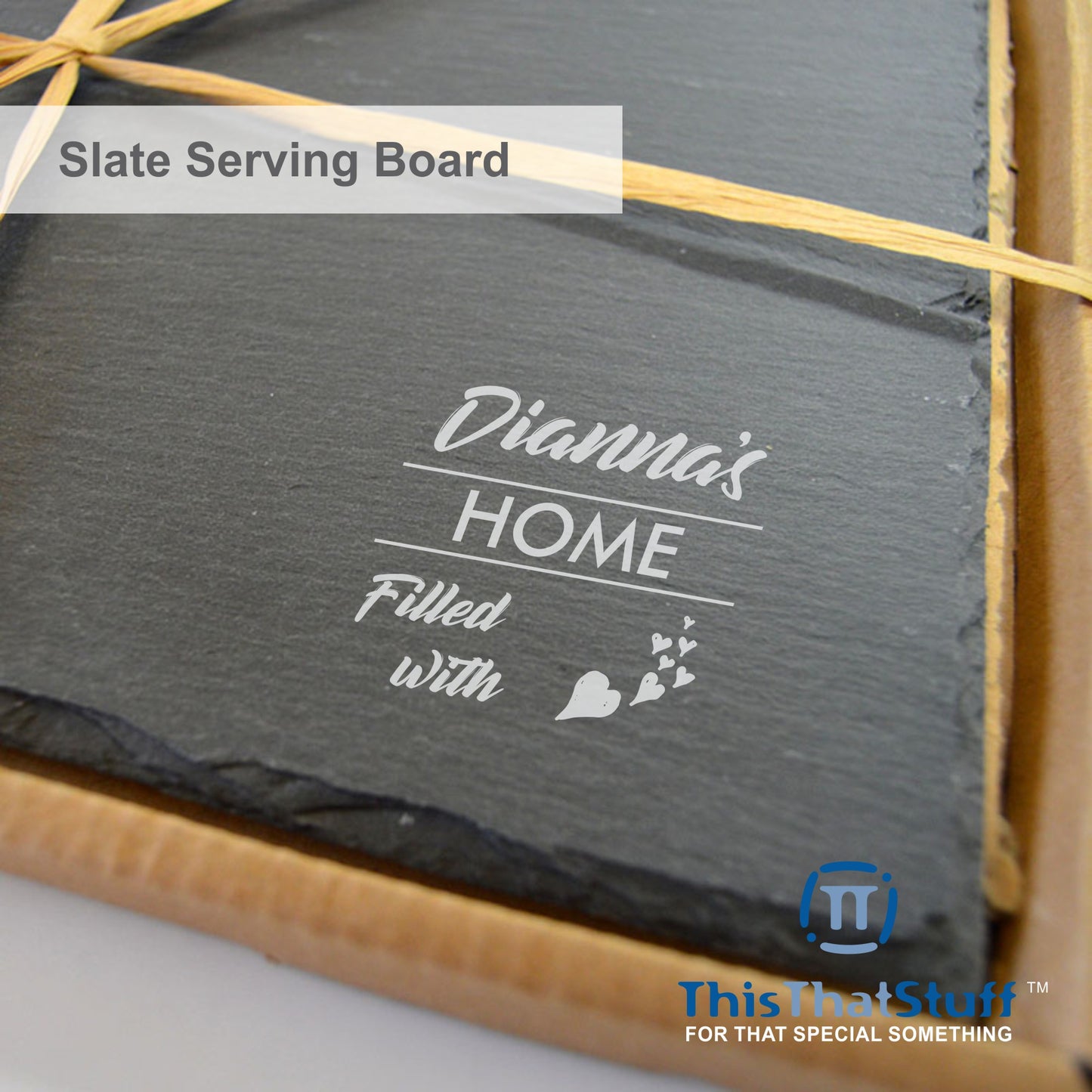 Custom Engraved Slate Serving Board, Cheese Board, Place Mat for any occasion