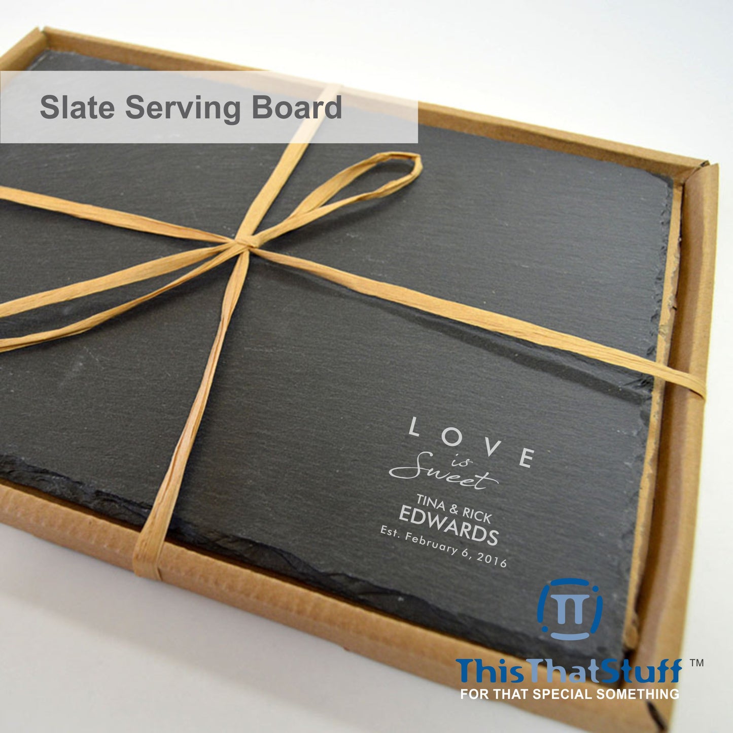 Custom Engraved Slate Serving Board, Cheese Board, Place Mat for any occasion