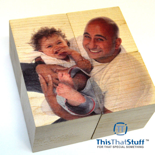 Custom Puzzle printed directly on Wood Cubes with your choice of image | Amazing Original Custom Made Gift