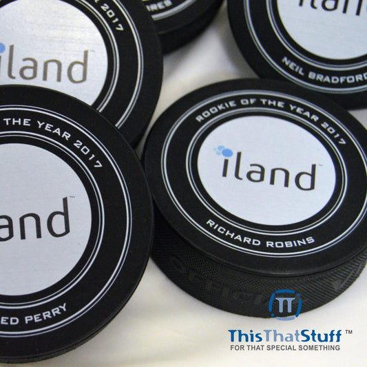 Corporate Custom Designed Hockey Puck | Printed on an Official Weight and Size Regulated Puck