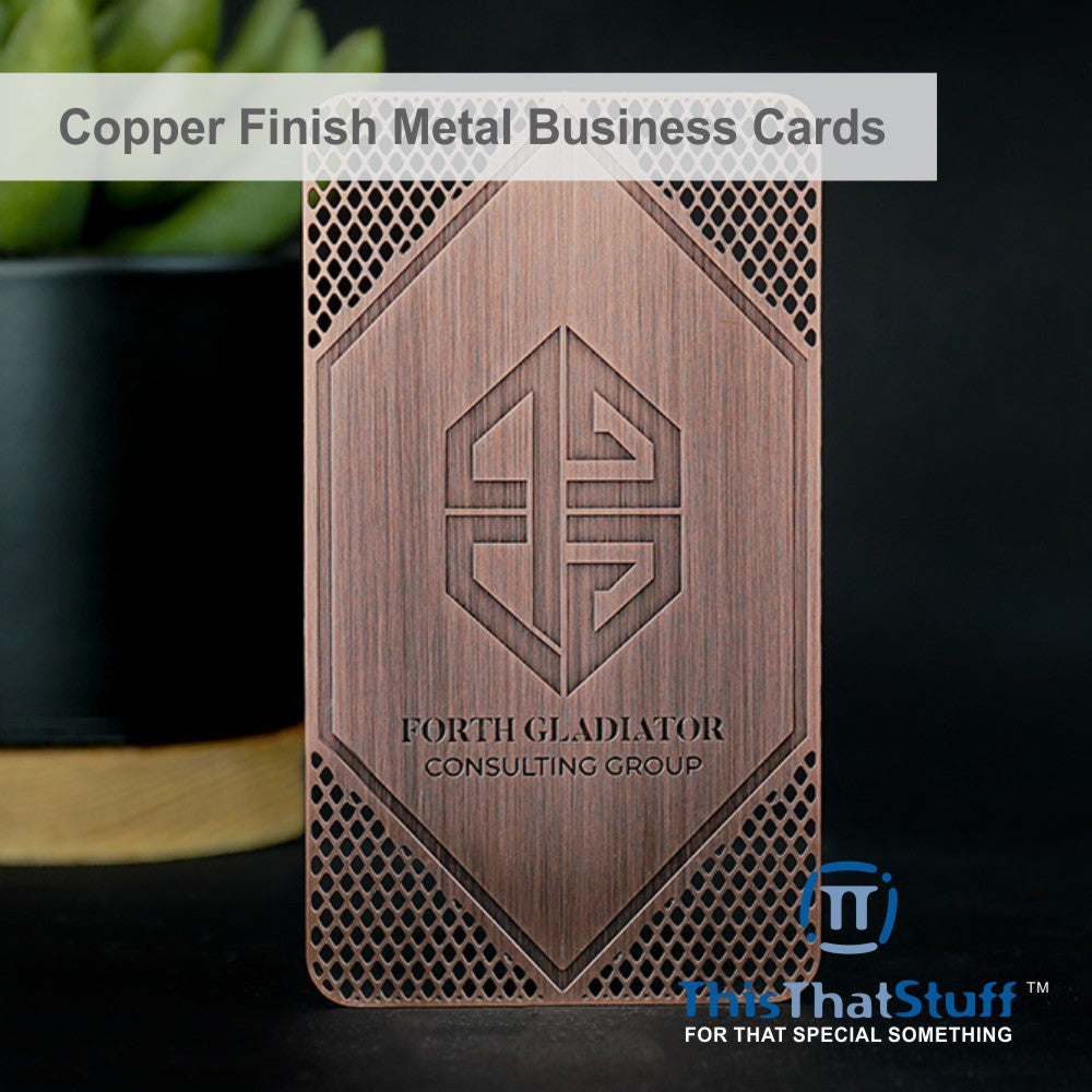 Metalux Copper Finish Metal Business Cards | Multi Color Print | Membership Cards | VIP Cards | Gift Cards | Special Events