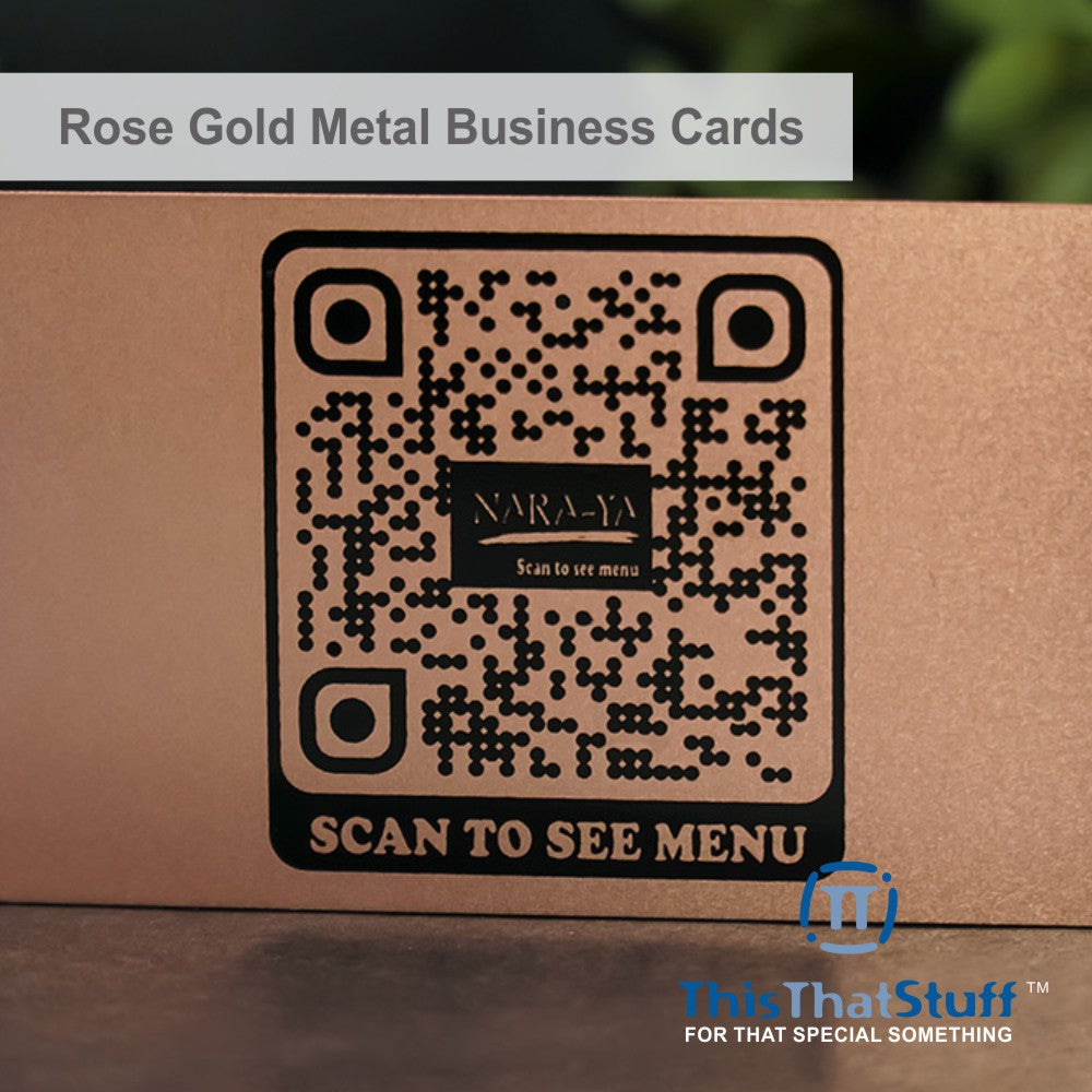Metalux Rose Gold Metal Business Cards | Multi Color Print | Membership Cards | VIP Cards | Gift Cards | Special Events