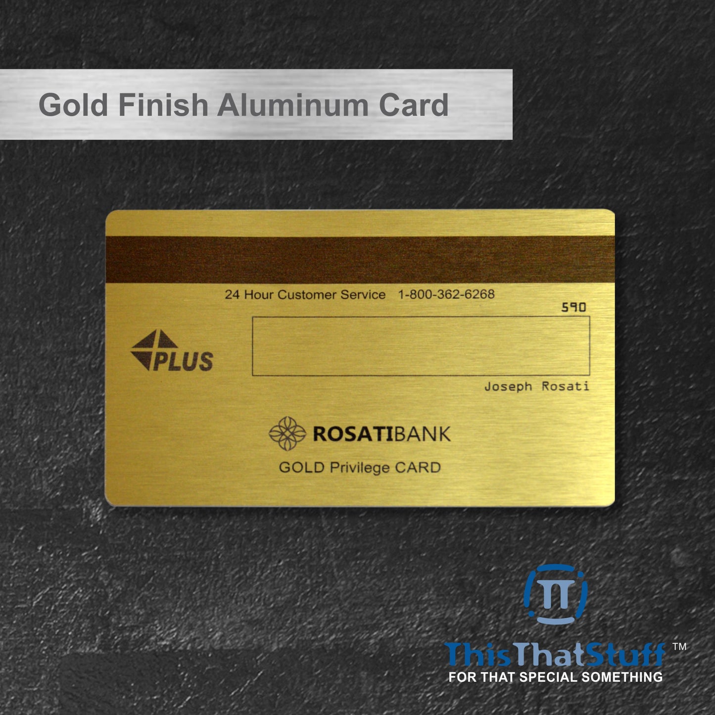 Custom Printed Gold Finish AluSwiss Metal Cards | Credit Card Sized | Aluminum for Membership Cards, Business Cards and Invitations