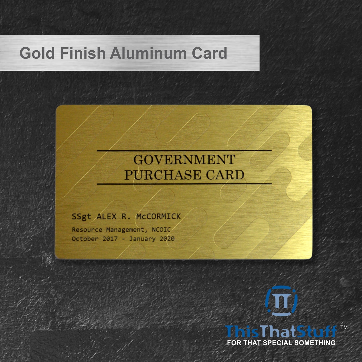 Custom Printed Gold Finish AluSwiss Metal Cards | Credit Card Sized | Aluminum for Membership Cards, Business Cards and Invitations