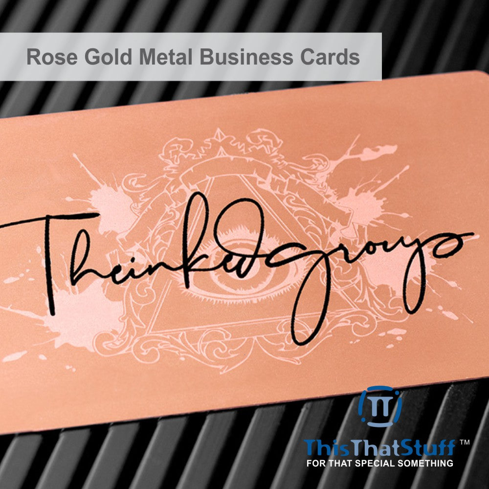 Metalux Rose Gold Metal Business Cards | Multi Color Print | Membership Cards | VIP Cards | Gift Cards | Special Events