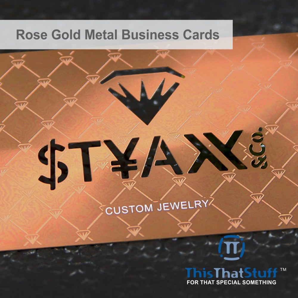 Metalux Rose Gold Metal Business Cards | Multi Color Print | Membership Cards | VIP Cards | Gift Cards | Special Events