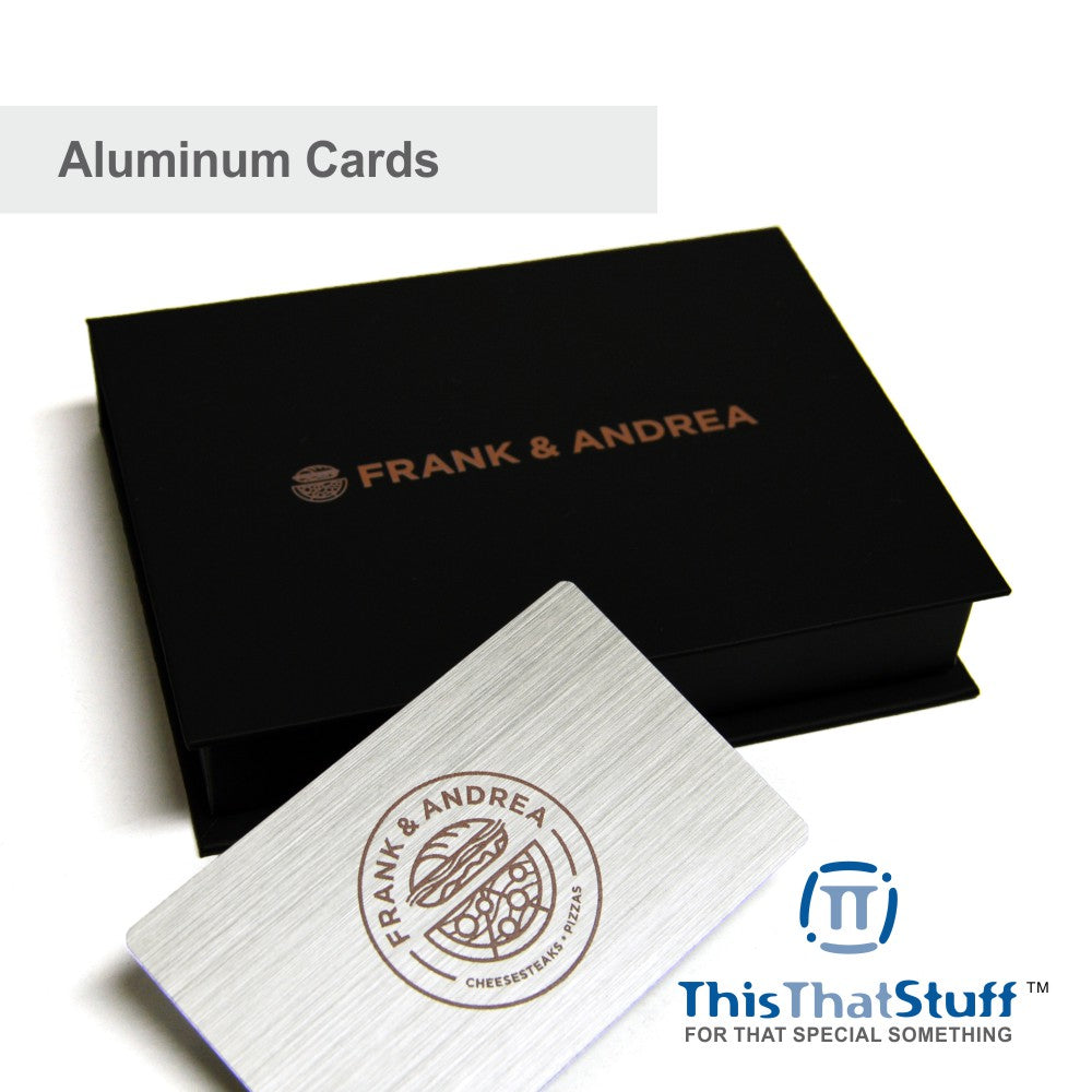 Custom Printed AluSwiss Metal Cards | Credit Card Sized | Aluminum for Membership Cards, Business Cards and Invitations