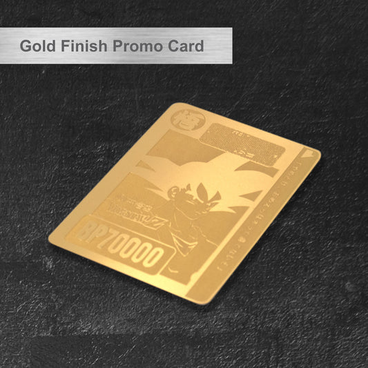 Son Goku Dragon Ball Z Special Edition Gold Finish Stainless Steel Card | 1991 V Jump Promo Card Replica