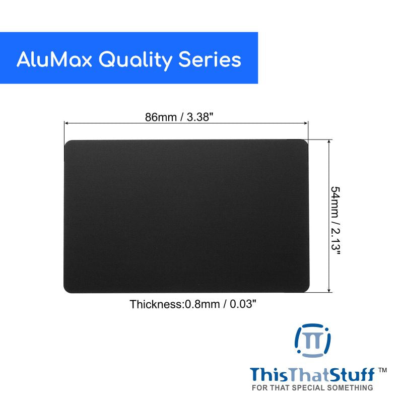 THICK 0.8mm Anodized Aluminum Blanks Credit Card Size | Wholesale Blanks | Individually Packed AluMax Series