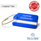 Custom Engraved Aluminum Metal Luggage Tags, Suitcase Labels with Name ID Cards and Stainless Steel Loops for Travel Flight