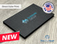 Executive Slim Card Case. Black linen finish with matte lamination ready for your custom logo or message.