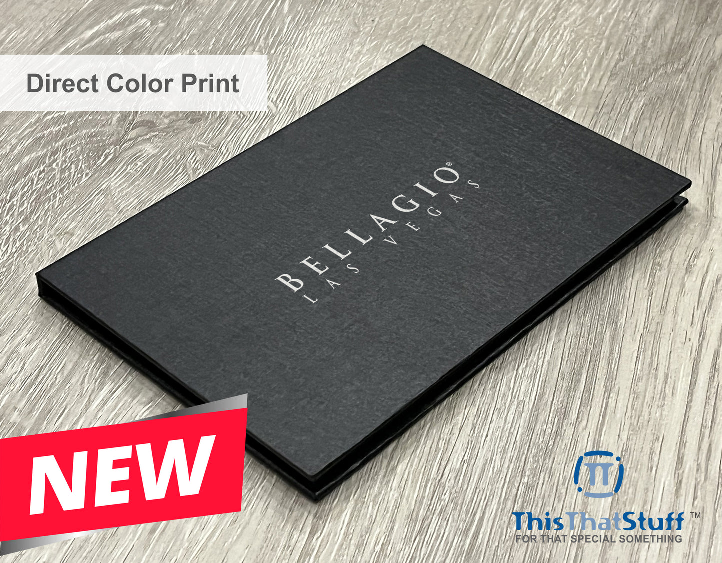 Executive Slim Card Case. Black linen finish with matte lamination ready for your custom logo or message.