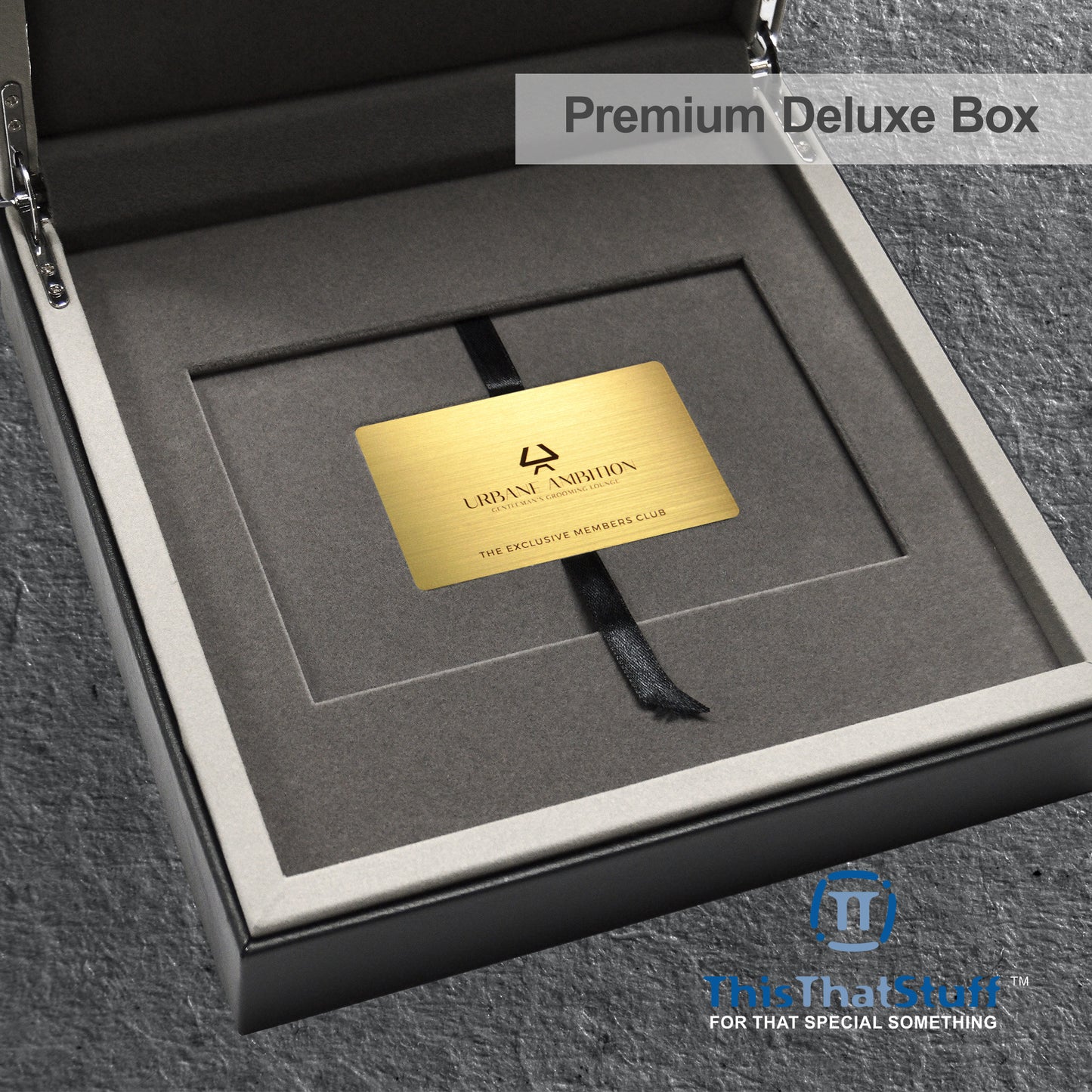 PREMIUM Deluxe Leather Box Card Holder - Magnetic Cover - Luxurious Velvet Interior with Sleeve - Holds Credit Card and Gift Size Cards