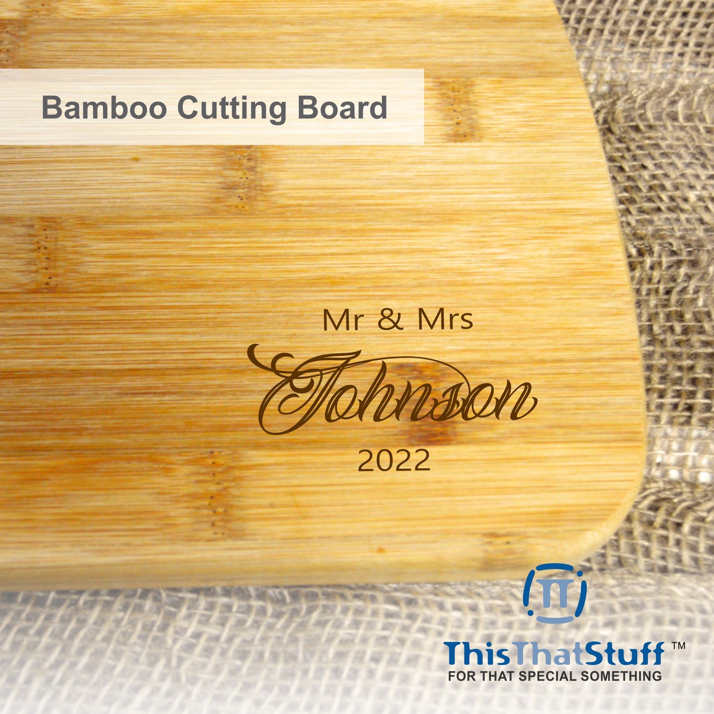 Custom Bamboo Cutting Board | Couple, Family, Wedding, Birthday, Home Sweet Home | Engraved directly on bamboo - Comes in two sizes