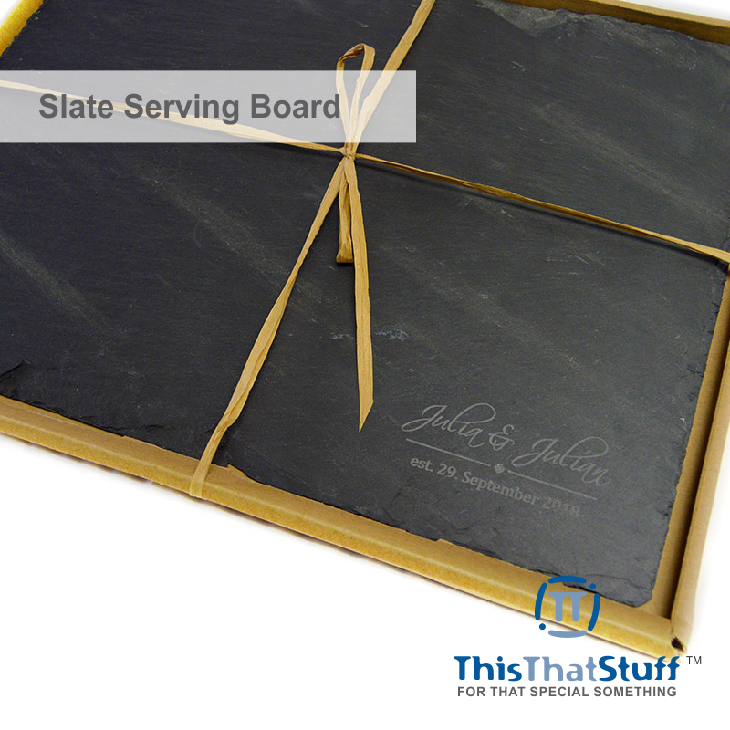 Custom Engraved Slate Serving Board, Cheese Board, Place Mat for any occasion