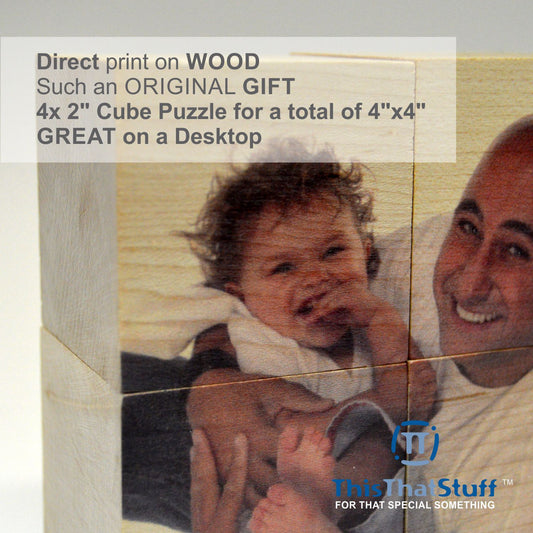 Custom Puzzle printed directly on Wood Cubes with your choice of image | Amazing Original Custom Made Gift