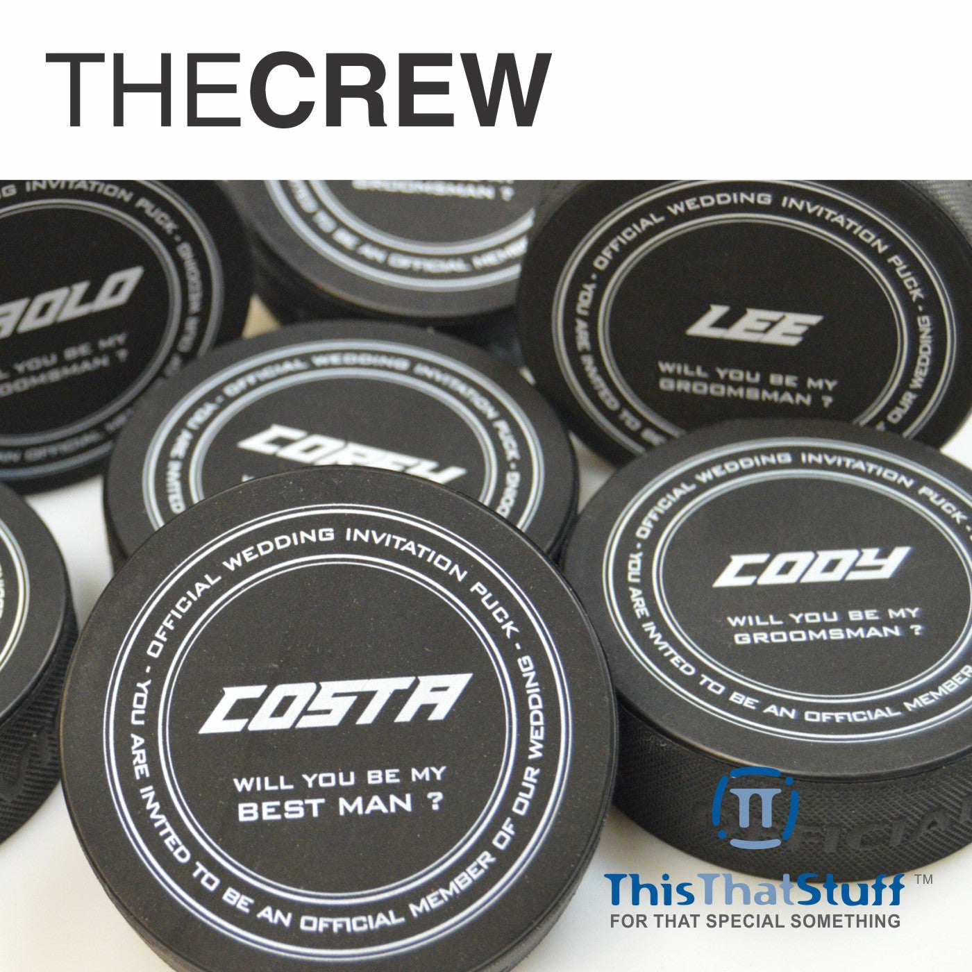 Official Wedding Members Hockey Puck - Father of the Bride - Best Man - Groomsman - Ring Bearer