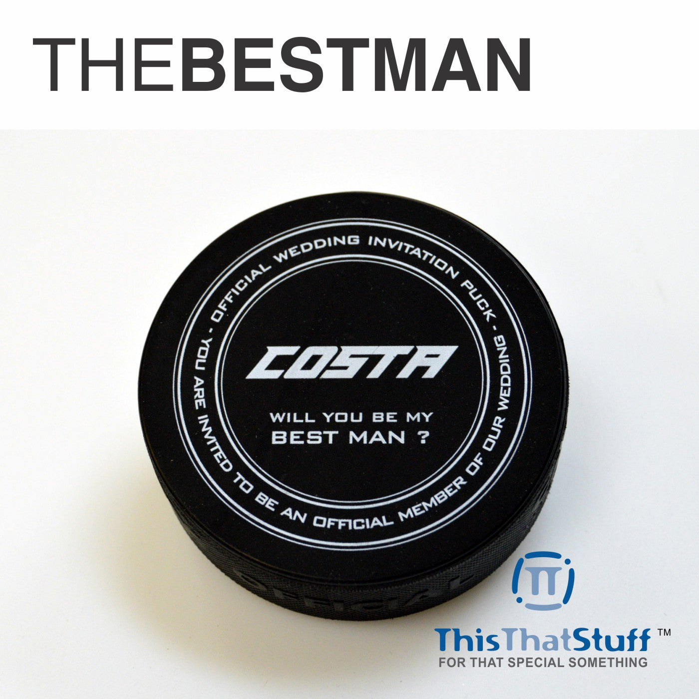 Official Wedding Members Hockey Puck - Father of the Bride - Best Man - Groomsman - Ring Bearer