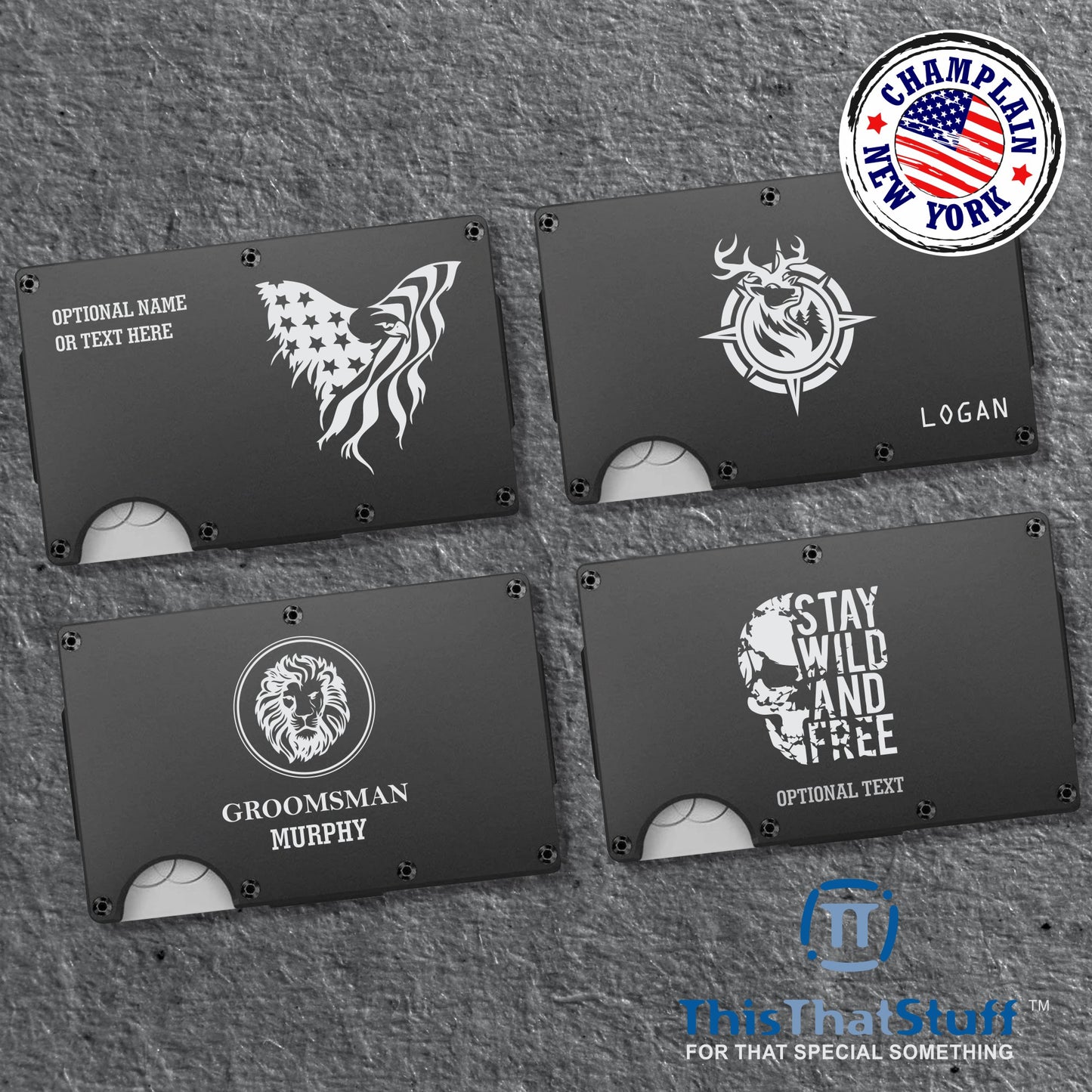 Personalized Custom Wallet - The Wallet Redefined - Aluminum Wallet with Money Clip RFID Secure - Custom Engraved with any Design