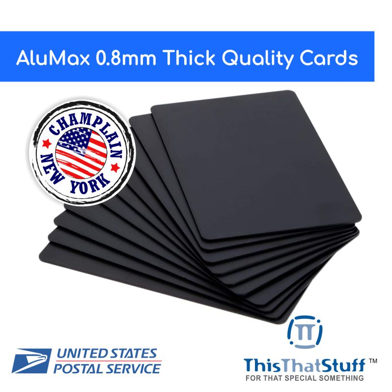 THICK 0.8mm Anodized Aluminum Blanks Credit Card Size | Wholesale Blanks | Individually Packed AluMax Series