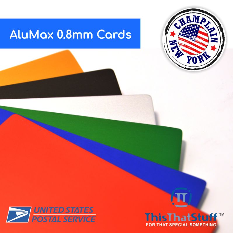 THICK 0.8mm Anodized Aluminum Blanks Credit Card Size | Wholesale Blanks | Individually Packed AluMax Series