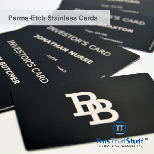 Stainless Steel Business Cards - Membership or VIP Metal Cards for any Luxury event - Quick & Easy to order with fast turnaround