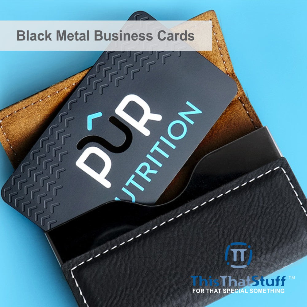 Wholesale NBEADS 6 Pcs Black Metal Business Cards 