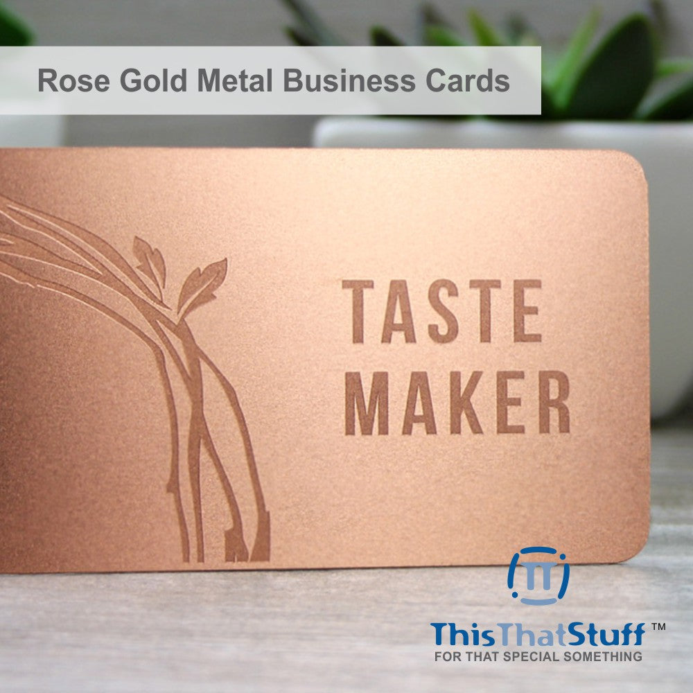 Metalux Rose Gold Metal Business Cards | Multi Color Print | Membership Cards | VIP Cards | Gift Cards | Special Events
