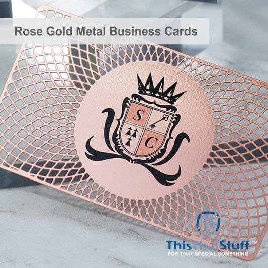 Metalux Rose Gold Metal Business Cards | Multi Color Print | Membership Cards | VIP Cards | Gift Cards | Special Events