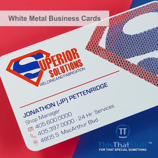 Metalux White Metal Business Cards | Multi Color Print | Membership Cards | VIP Cards | Gift Cards | Special Events